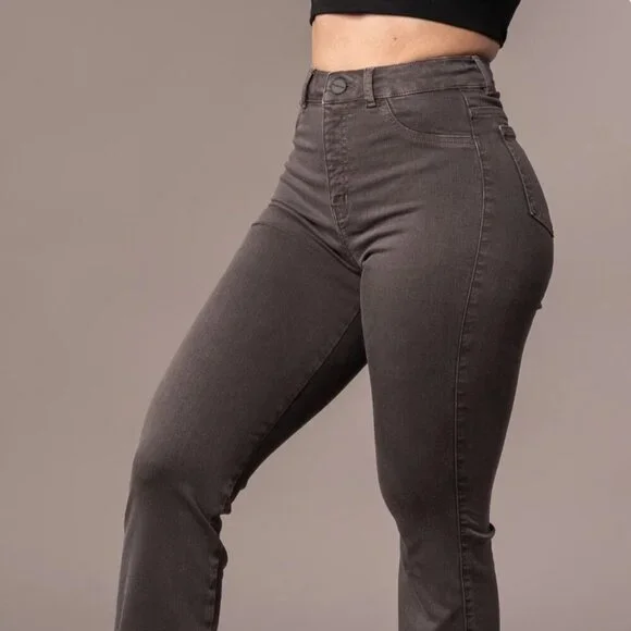 Fitjeans Pastel Flared - Charcoal Size M - Picture 1 of 8